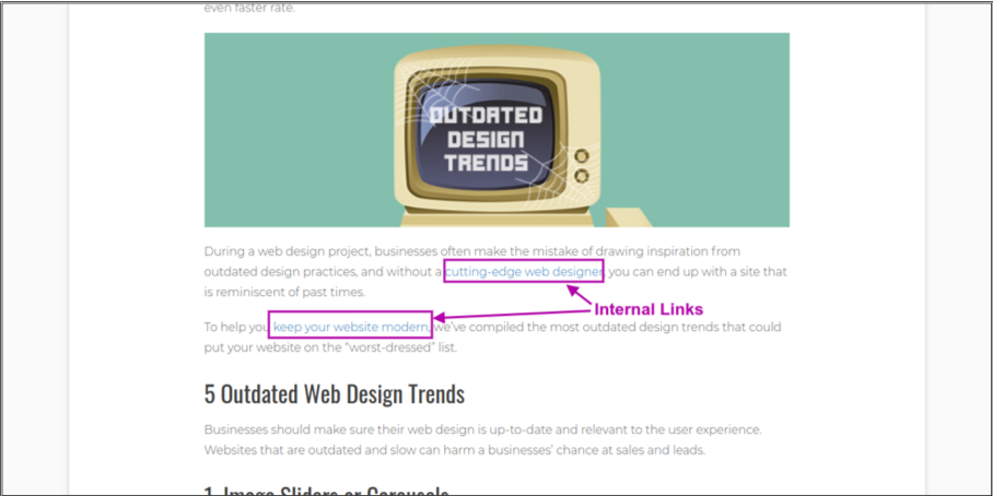 the manifest article internal links